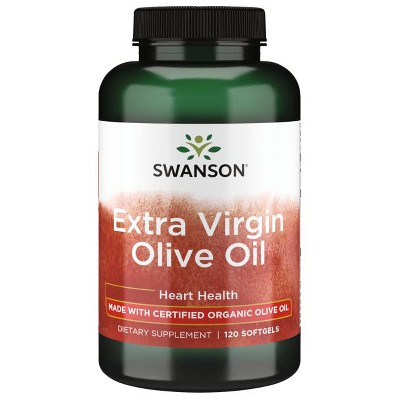 Swanson Extra Virgin Olive Oil - Made with Certified Organic Olive Oil 1,000 mg 120 Sgels.