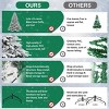 Flocked Artificial Christmas Tree with PE/PVC Mixed Branches, Warm White LED Lights, Fireproof Material, Hinged Foldable Design for Holiday Décor - 4 of 4
