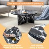 NicBex Stylish Wood/Marble Pattern Round Coffee Table,Modern Nordic Charm Center Table for Living Room,Apartment,Black - 3 of 4