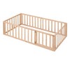 Whisen Fun Desig Twin Size Wood Floor Platform Bed Frame with Fence and Door - 3 of 4