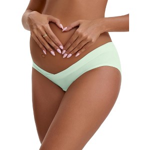 INSPIRE CHIC Women's Cotton Low Waist Under the Bump Maternity Briefs Pregnancy Classic Underwear - 1 of 4