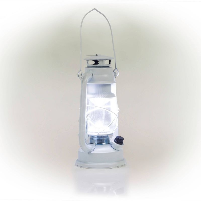 Indoor/Outdoor Hurricane Lantern with LED Lights and Timer Cool White - Alpine Corporation, 3 of 9