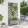 vidaXL Planter Brown Solid fir wood, iron Large Planters Planter - 3 of 4