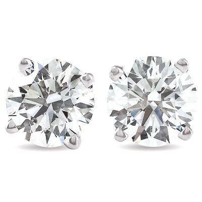 Pompeii3 1.25Ct Round Brilliant Cut Natural Diamond Stud Earrings in 14K Gold Classic Setting