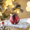 NAYSAYE Party Decoration and Accessories Set of 6 Glass Christmas Ball Ornament for Holiday Celebration, Red, 3.9"*3.9"*0.09" - 3 of 4