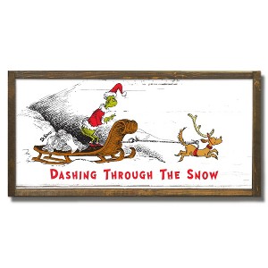 Creative Products The Grinch Dashing Through the Snow 12 x 24 Dr. Seuss Framed Wood Plaque - 1 of 1