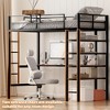 Finnhomy Loft Bed Twin Size with L Desk/ 4-Tier Storage Shelves, Loft Twin Bed Frames with 2 Entry Stairs/Power Outlet/Tray - 2 of 4