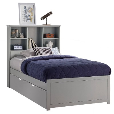 Twin Caspian Bookcase Bed With Trundle, Trundle Bed With Storage And Bookcase