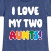Girls' - Instant Message - I Love My Two Aunts Fitted Short Sleeve Graphic T-Shirt - 2 of 4
