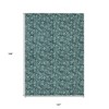 Teal Blue Aqua And Ivory Floral Washable Indoor Outdoor Area Rug - 3 of 4