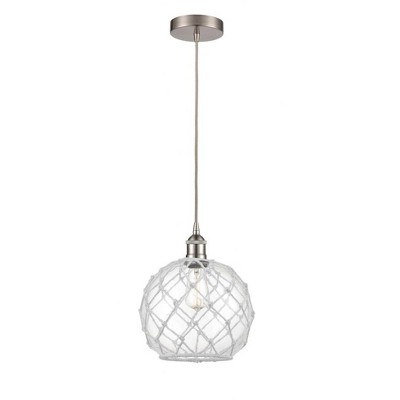 Farmhouse Rope - 1 Light Mini Pendant In Industrial Style-12.75 Inches Tall and 10 Inches Wide