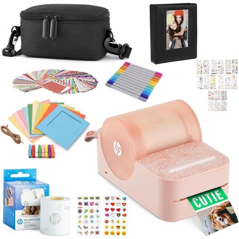 Hp Sprocket Panorama Label Printer & Photo Printer Gift Bundle - Pink :  Target