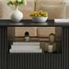 APRILSOUL46.5"modern luxury oval coffee table with drawers and storage compartments, curved contour design - 4 of 4