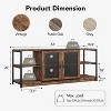 Rustic Grey Entertainment Center, 63-Inch TV Stand with Storage Cabinet and Mesh Doors for Living Room & Bedroom - 3 of 4