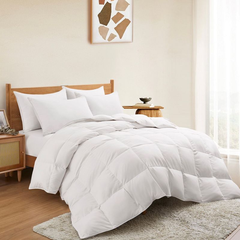 Peace Nest All Season White Goose Feather and Down Comforter, 3 of 9