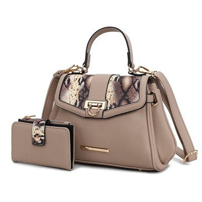MKF Collection Geny Faux-Snake Embossed Women’s Shoulder bag with matching Wallet by Mia K