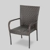 Littleton 3pc All-Weather Wicker Patio Stacking Chair Chat Set - Brown - Christopher Knight Home - image 3 of 4