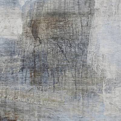 HomeRoots 8' X 10' Sky Blue And Gray Abstract Washable Indoor Outdoor Area Rug