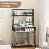 Hidden Cat Litter Box Enclosure Furniture with Shelf Storage and 2 Doors - 2 of 4