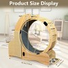 Cat Sports Running Wheel, Wooden Cat Exerciser Treadmill with Cat Scratching Board & Bowl, Cats Wheel Wood Climbing Frame for Indoor Cats - 3 of 4