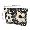 Unique Bargains Women Portable Printed Clutch Makeup Bag Black 1 Pc - 3 of 3