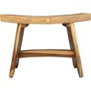 24" Serenity ED965 Wide Teak Shower Safety Bench/Seat - EcoDecors: Rectangular Bathroom Stool, 250lb Capacity - 3 of 4
