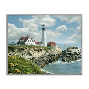 Stupell Industries Portland Lighthouse Peninsula Scene, 20" x 16" - 1 of 4