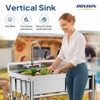 ROVSUN Utility Sink with Drawer, Stainless Steel Kitchen Sink,Pegboard & Hanging Hook for Commercial, Indoor, Outdoor Use, 36.22 L × 21.46 W × 38.78 H - 2 of 4