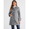 Allegra K Women's Winter Outerwear Peter Pan Collar Mid-thigh A-line Single Breasted Coat - 2 of 4