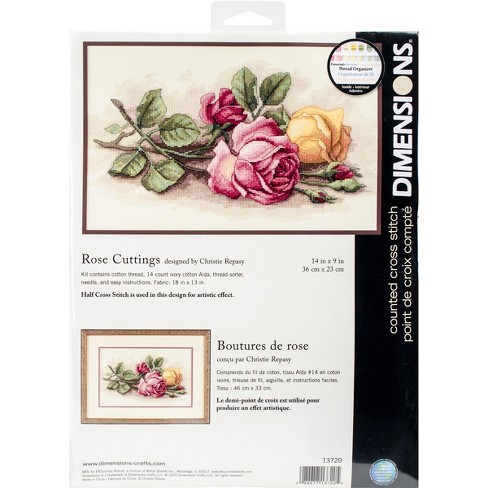 Dimensions Counted Cross Stitch Kit 14x9-rose Cuttings (14 Count) : Target