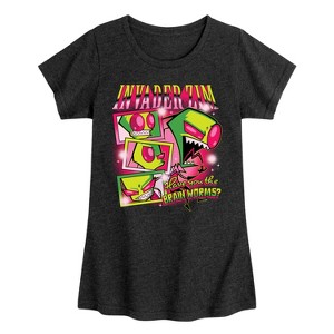 Girls' - Invader Zim - Have you the brain worms Fitted Short Sleeve Graphic T-Shirt - 1 of 4