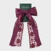 Satin Ribbon/Floral Lace Bow Hair Barrette - Wild Fable™ Burgundy - 2 of 3