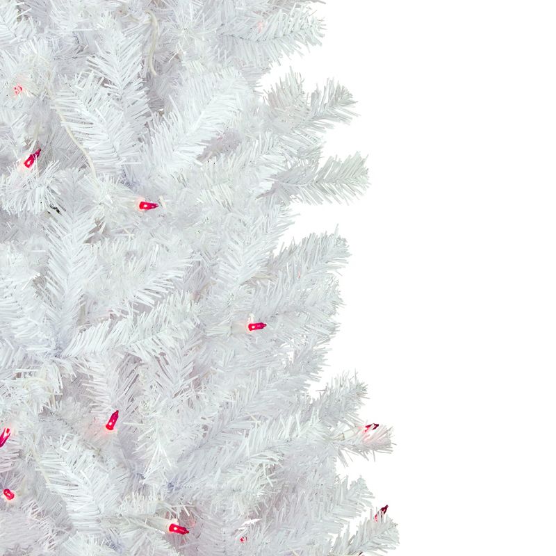 Northlight 6.5' Pre-Lit Woodbury White Pine Pencil Artificial Christmas Tree, Pink Lights, 5 of 8
