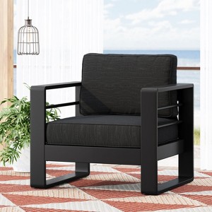 Christopher Knight Home Raban Outdoor Aluminum Club Chair with Cushions - 1 of 4