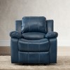 PU Leather Recliner with Glider, Finish and Plush Armrests - 3 of 4
