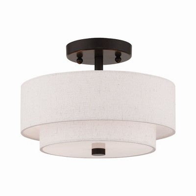Livex Lighting Meridian 2 - Light Semi-Flush Mount in  English Bronze