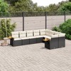 vidaXL Garden Sofa Set Black, Cream White PE Rattan Large - 2 of 4