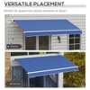 Vynxaria 12' x 10' Retractable Awning - Manual Sunshade for Patio - Dark Blue - 2 of 4