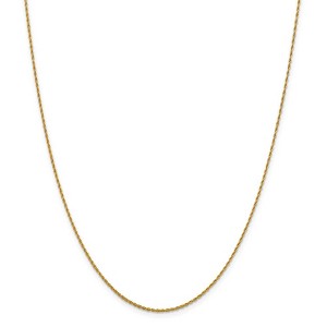 Black Bow Jewelry 1.3mm 14k Yellow Gold Solid Loose Rope Chain Necklace - 1 of 4