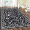 9x12 Large Living Room Rug Modern Floral Print Area Rug Washable Rug Stain Resistant Throw Carpet With Non-Slip Backing Low Pile Folding Floor Cover - 2 of 4