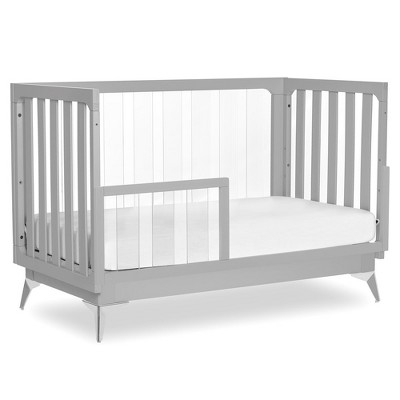 Pebble Grey Acrylic 4-in-1 Convertible Crib with Adjustable Mattress