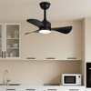 42" Black 3-Blade Flush Mount Ceiling Fan with LED Light, Modern ABS Blades and 6-Speed Remote for Bedroom or Kitchen - 4 of 4