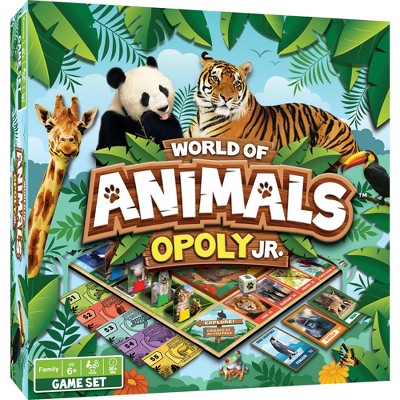 Masterpieces Kids & Family Board Games - World Of Animals Opoly Jr. -  Officially Licensed Board Games For Kids, & Family : Target