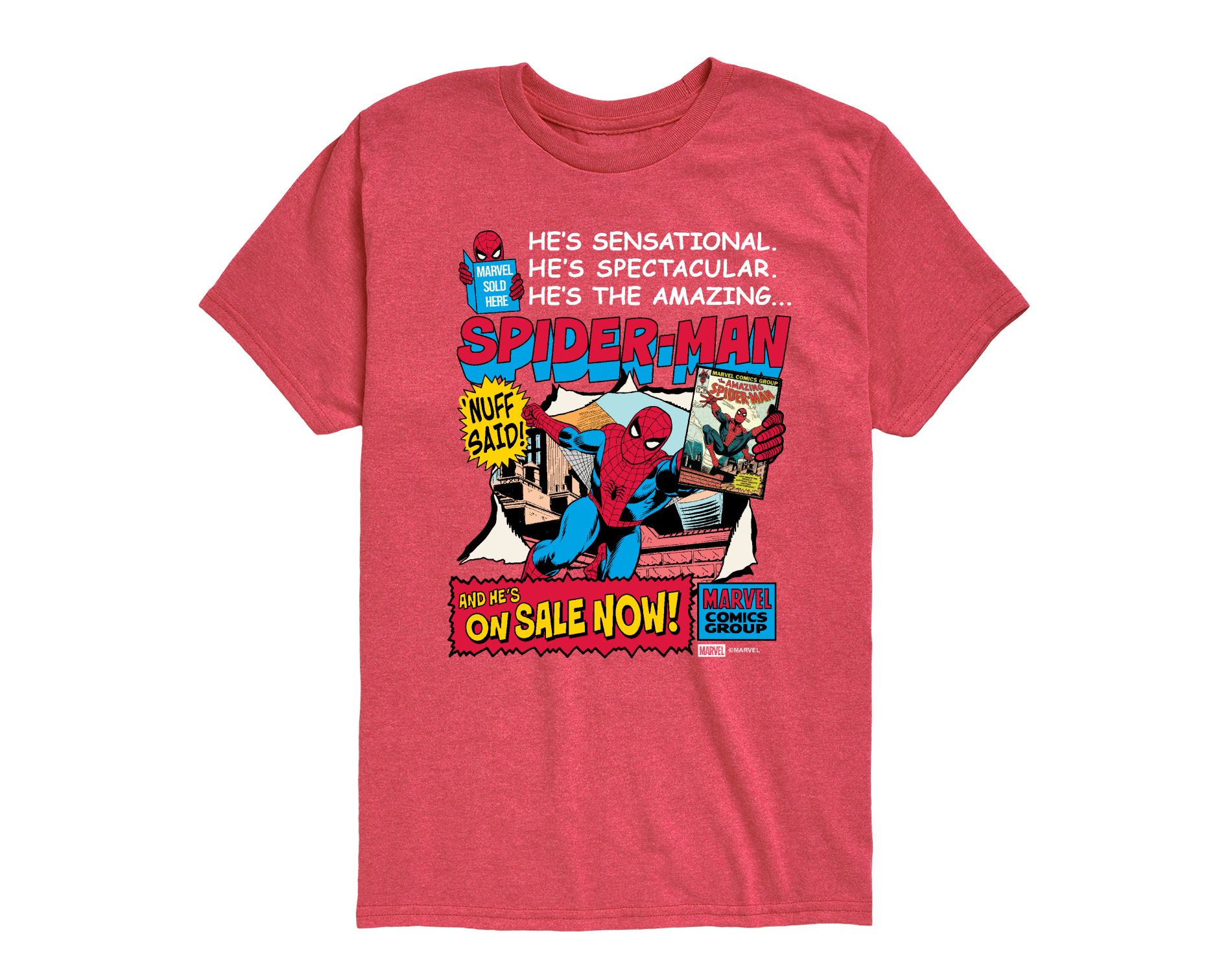 Boys' Marvel Spider-Man Comic Short Sleeve Graphic T-Shirt - Heather Red - Large