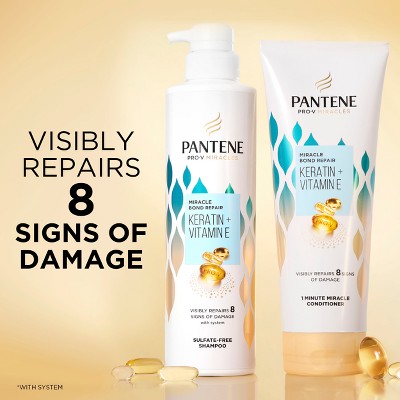 Pantene Pro-V Miracles Bond Repair Keratin + Vitamin E Shampoo, Sulfate Free - 10.9 fl oz