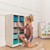 ECR4Kids 10 Cubby Mobile Tray Cabinet with 10 Scoop Front Storage Bins, 5x2, White Wash - 4 of 4
