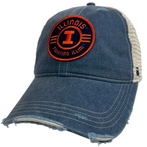 University Of Illinois Vintage Trucker Hat Vintage Cotton Till Trucker Cap With Campus Lab Branding Deep Navy OS - 1 of 4
