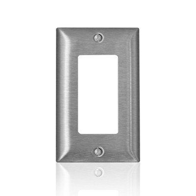 Leviton C-series Stainless Steel 1 Gang Metal Decorator Wall Plate 1 Pk