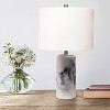 Lalia Home Marbleized Table Lamp with Fabric Shade White: Modern Drum Shade, Metal & Concrete Body, UL Listed - 3 of 4