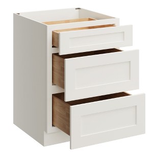 CASAINC 24 in. W x 24 in. D x 34.5 in. H Base Kitchen Cabinet with 3 Soft-Close Drawers – RTA Plywood Cabinets - 1 of 4